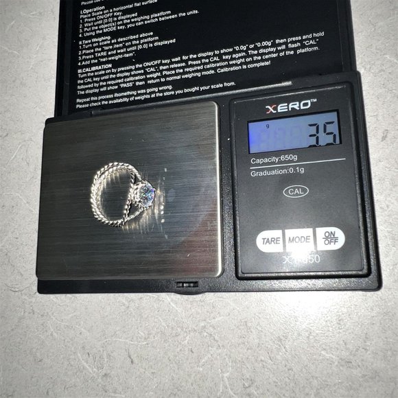 Absolute Size 10 Sterling Silver Cubic Zirconia 120-Facet Round Rope Ring NWT - Picture 3 of 10